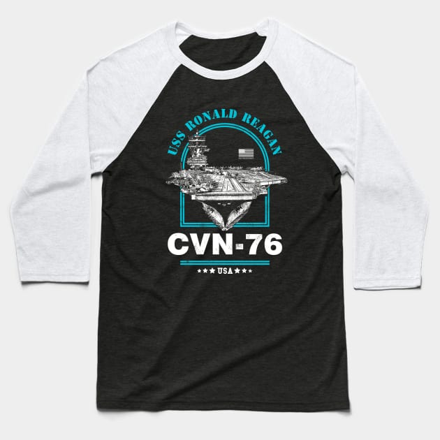 USS Ronald Reagan CVN-76 Baseball T-Shirt by rycotokyo81